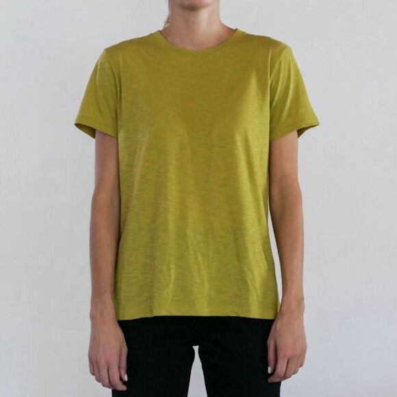 Vince Crew Neck Short Sleeve T-Shirt in ‘Cactus’ Chartreuse Green Size Medium - Picture 7 of 10